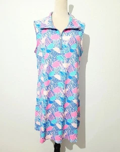 Anthony's Resort Wear Women's Sleeveless Zip Polo Dress Size XL Jellyfish Print - Picture 1 of 11