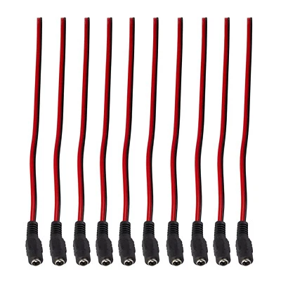 10pcs DC Power Supply Cable Female Connector 5.5x2.1mm Socket Port Wire Pigtail - Image 1 of 4