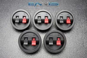 (5) PCS CIRCLE SPEAKER JACK TERMINAL CUP COMPRESSION SUBWOOFER BOX SUB TCRC - Picture 1 of 4