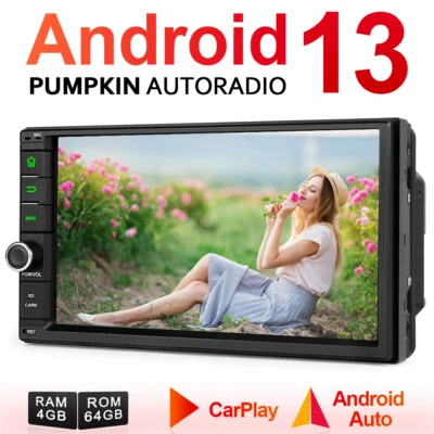 Pumpkin 7" Android 13.0 Autoradio 2 DIN GPS Navi Carplay DAB+ Bluetooth 4GB 64GB - Bild 1 von 4