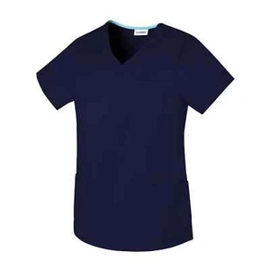 Scrubstar Womens Premium Collection Mock Wrap Stretch Scrub Top Indigo XS - Picture 1 of 2