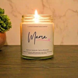 Personalized Mama Candle | Custom Gift For Mom | Scented Hand-Poured Love | - Picture 1 of 5