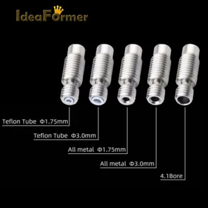 5 Stück 3D Drucker V6 Bowden Hals M6&M7 mit/ohne PTFE Schlauch für 1,75/3 mm Filament. - Bild 1 von 12