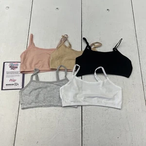 Popular 5 Pack Cotton Crop Cami Training Bras Girls Size Large (10/12) NEW - Picture 1 of 5