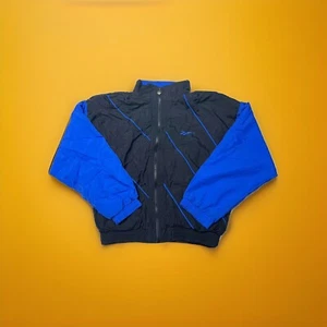 Vintage Reebok Nylon Black/Blue Windbreaker Jacket Full Zip Up Men SZ Medium - Picture 1 of 11