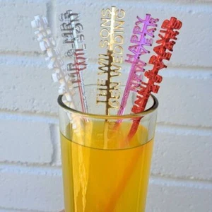 Personalised Drink Stirrers, Cocktail Drinks Stirrers, Wedding Drink Stirrers - Picture 1 of 39