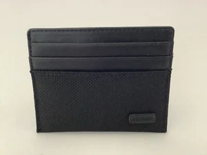 New Men's Michael Kors 'Travis' Black Leather Trim 7-Card Holder in Gift Box - Picture 1 of 8