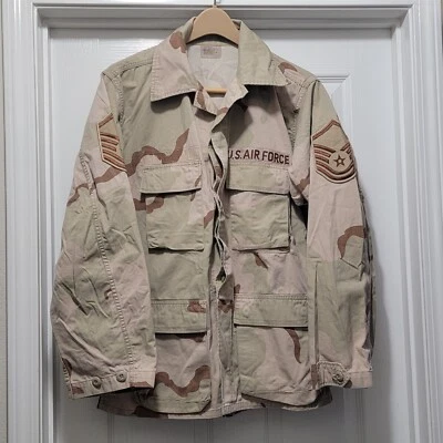 VTG US Military Air Force Desert Camo Field Jacket w/ 3 Patches Mens M / Fits L - Image 1 of 4