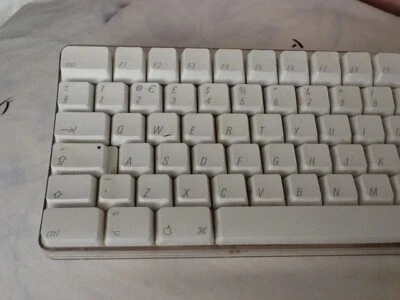 Genuine Apple USB Wired Keyboard Model No: A1048  - UK Layout -  Clear / White - Image 1 of 4