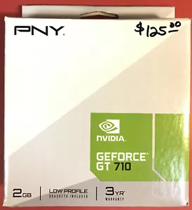 PNY NVIDIA GEFORCE GT 710 2GB DDR3 VGA/DVI/HDMI LOW PROFILE PCI-EXPRESS - Picture 1 of 2