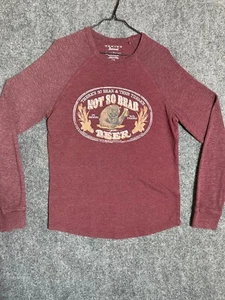 Lucky Brand Venice Burnout Beer T-Shirt Braun Herren Medium Langarm Pullover - Bild 1 von 12