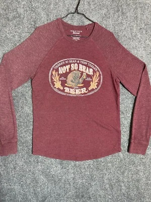 Lucky Brand Venice Burnout Beer T-Shirt Brown Men's Medium Long Sleeve Pullover - Image 1 of 4