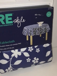 RE Room Essentials Vinyl 70" Tablecloth NEW Blue - Picture 1 of 4