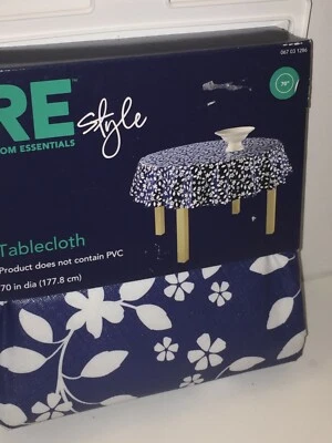 RE Room Essentials Vinyl  70" Tablecloth  NEW  Blue - Image 1 of 4