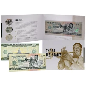 USA 100 Dollar Note | Louisiana Commemorative Souvenir | Louis Armstrong - Picture 1 of 5