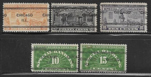 Illinois Precancels - Chicago 243 - 5 Various Special Delivery & Handling DLEs - Picture 1 of 1