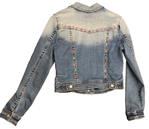 Dotti Size 12 Blue Denim Jacket Up Cycled & Dazzled Women's with Rinestone Sexy! - Picture 1 of 16