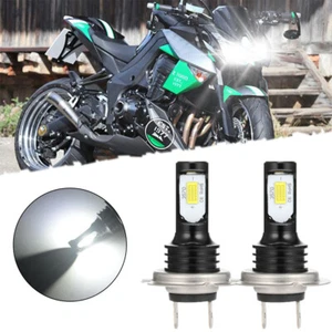 For Kawasaki Z1000 2003-2013 KLR650 2008-17- 2x H7 White LED Headlight Bulbs Kit - Picture 1 of 9
