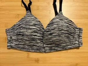 Victoria’s Secret PINK Striped No-Wire Bra Black White 34C - Picture 1 of 4
