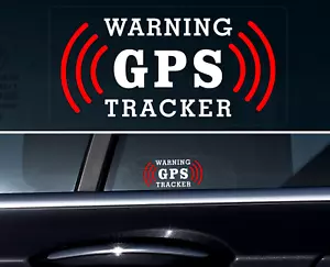 4 X GPS Tracker Stickers Alarm Car Vehicle Security THEFT PROTECTION REVERSE - Picture 1 of 2