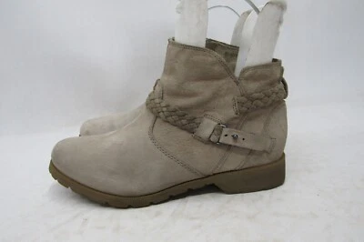 Botas da moda TEVA feminina tamanho 9 M bege camurça zíper fivela tornozelo botinha - Imagem 1 de 4