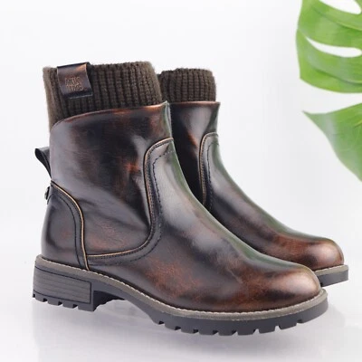 Bota Bobbi MUK LUKS para Mujer Talla 6 Resistente al Agua Espuma con Memoria Marrón Vegana Moto Foto 1 de 4