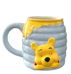 Disney Winnie the Pooh Hunny Pot Sculpted Coffee Mug 16 OZ Pooh Bear Cocoa Cup - Picture 1 of 8