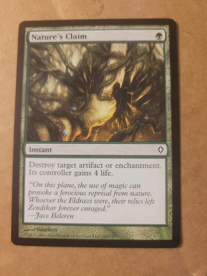 Magic the Gathering MTG Worldwake NATURE'S CLAIM Green Common LP BULK DISCOUNT - Image 1 of 1