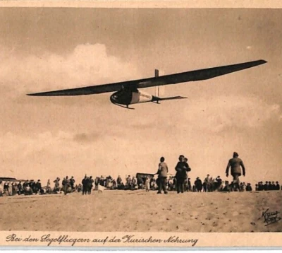 GERMANY Aviation Postcard GLIDER Prussia Curonian Spit {ex Slater}PG46 - Image 1 of 4