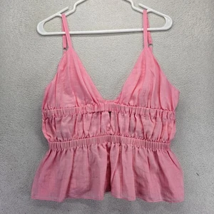 A Loves A Spaghetti Strap Top Donna L Scollo a V Increspato Babydoll Peplum - Foto 1 di 8