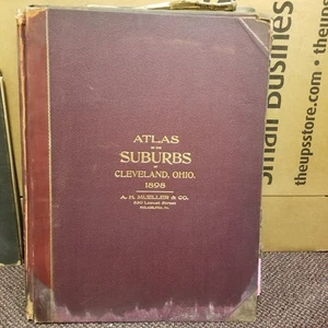 1898 Cleveland Ohio City Map Atlas Plat Book Property Owners Cuyahoga County Old - Picture 1 of 15