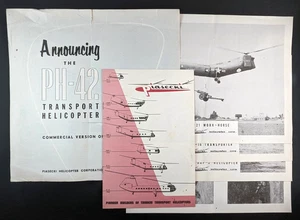 Piasecki Hubschrauber Werbung Ephemera Lot Tandem Transporthubschrauber 1955 - Bild 1 von 16