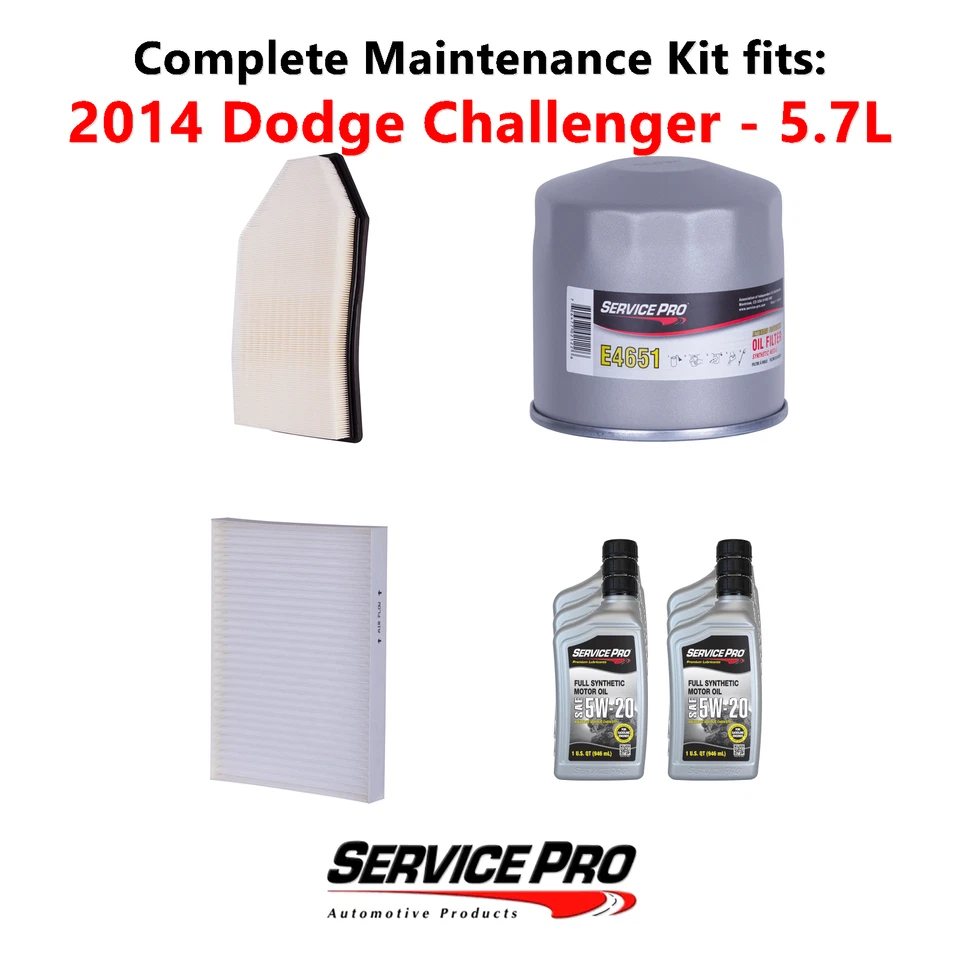 2014 Dodge Challenger 5.7L Complete Air, Oil & Cabin Filter Kit (5W-20) - Image 1 of 4