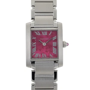 Cartier Tank Francaise Small Limited Edition Raspberry Dial 20mm Ladies Watch - Picture 1 of 9