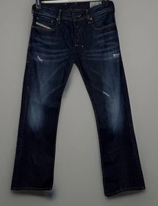 Diesel Zatiny Jeans Mens 28x30 Regular BootCut Wash 0813Q Distressed Denim Blue - Picture 1 of 17
