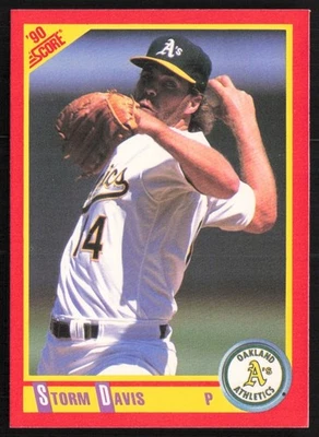 1990 Score Storm Davis Oakland Athletics #266 - Image 1 of 2