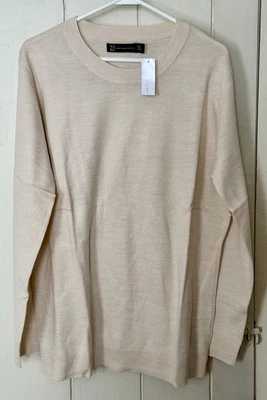 New York and Company Womens Beige Crewneck Sweater XXL - Image 1 of 4