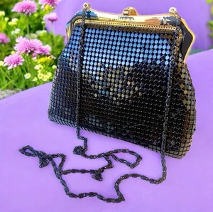 Andrew Geller Boutique Vintage 60's Black Shoulder Evening Handbag FLAW - Picture 1 of 13
