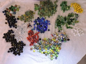 Riesiges Konvolut alter Murmeln gemischte Farben 7+ Pfund Lot - Bild 1 von 24