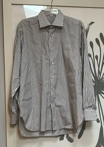 White, brown and blue striped shirt by ZILLI in Italy - Men’s - Picture 1 of 13