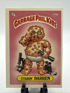1986 Topps OS3 Garbage Pail Kids 114a STARIN' DARREN Trading Card DIECUT ERROR - Bild 1 von 2