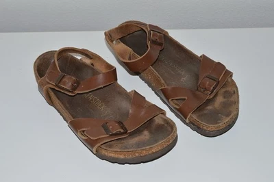 Sandalias Birkenstock Rio Cuero Marrón con Correas al Tobillo Talla 37 Cuero Foto 1 de 4