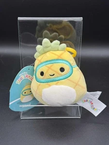 NWT Squishmallows 3.5" MAUI Pineapple Soft Yellow Scuba Mask Fruit Plush Clip - Picture 1 of 5