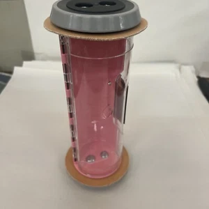 Banking Canister Tube Carrier CLEAR/pink Body Diebold Works With All 4.5” System - Picture 1 of 3