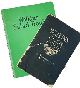 VTG WATKINS CO. 2 COOKBOOKS 1930 1946 100s RECIPES COLOR PLATES SPICES EXTRACTS - Picture 1 of 24