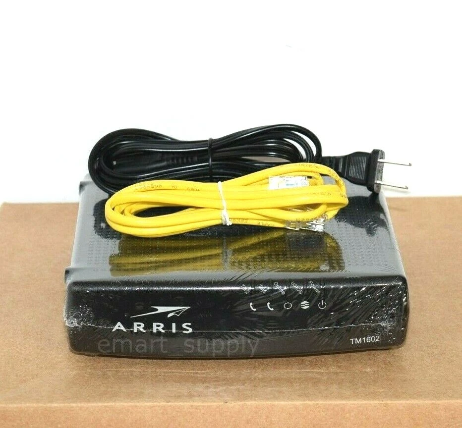 Arris TM1602A DOCSIS 3.0 Telephony Cable Modem  Optimum WOW Cablevision Charter - Image 1 of 2