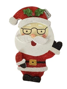 Ashland Santa Claus Wooden Christmas Ornament Painted Sparkles Glitter 5.5” NWT - Picture 1 of 7