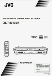 JVC XL-R2010BK CD Player Recorder Operating Instruction - USER MANUAL - Picture 1 of 1