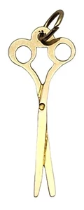 VINTAGE Solid 14k Yellow Gold Ladies Charm Pendant SCISSORS - Picture 1 of 4