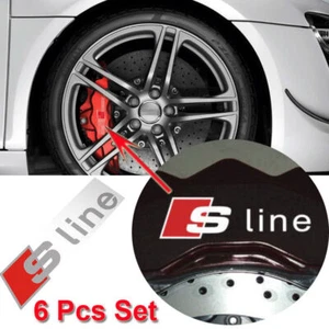 6 Pcs Set Cast Vinyl Brake Caliper S Line Silver Vehicle Sticker Style Emblems - Picture 1 of 9